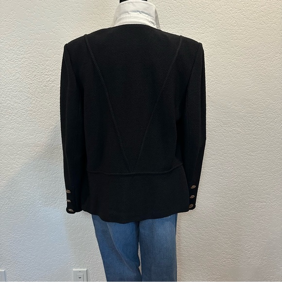 St. John Black Zip Blazer by Marie Gray Tailored Minimalist Design Timeless - Picture 12 of 12